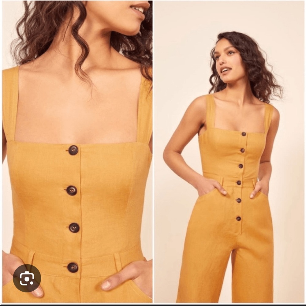 Reformation tyler linen Jumpsuit